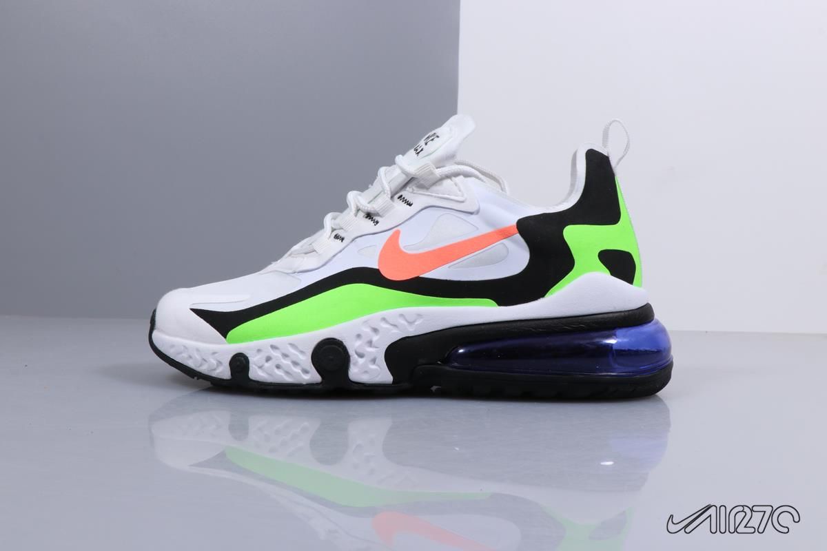 Nike Air Max 270, белый с зеленым, нейлон, мужские, женские